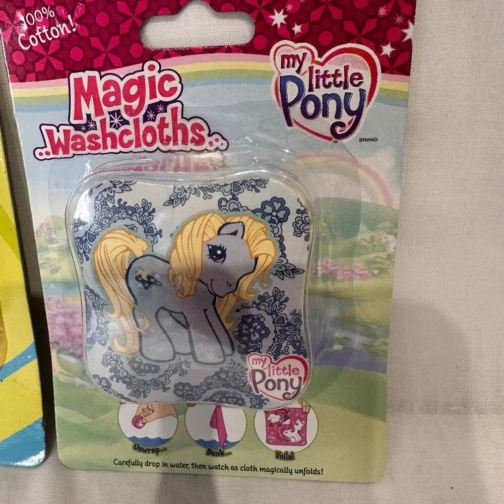 New in Package Set of 3 Magic Washcloths Vintage 2006 Scooby Doo My Little Pony